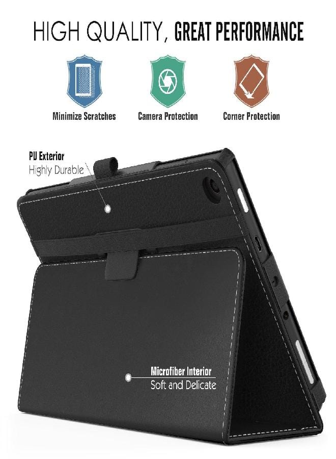MoKo Case for All-New Amazon Fire HD 8 Tablet (7th/8th Generation, 2017/2018 Release) - Slim Folding Stand Cover for Fire HD 8, Black (with Auto Wake/Sleep) - Image 3